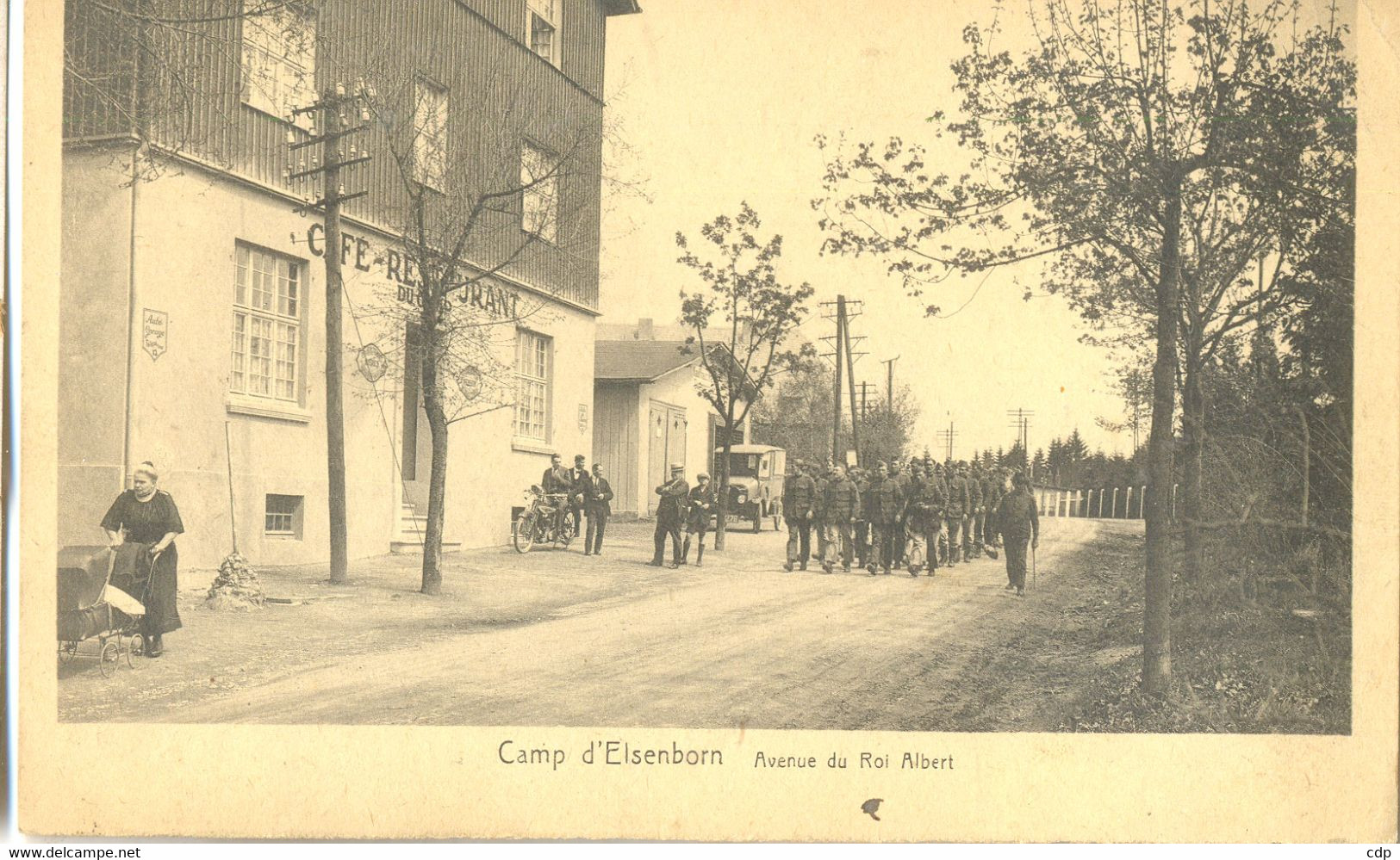 Cpa Elsenborn   Militaires-café  1925 - Butgenbach - Bütgenbach