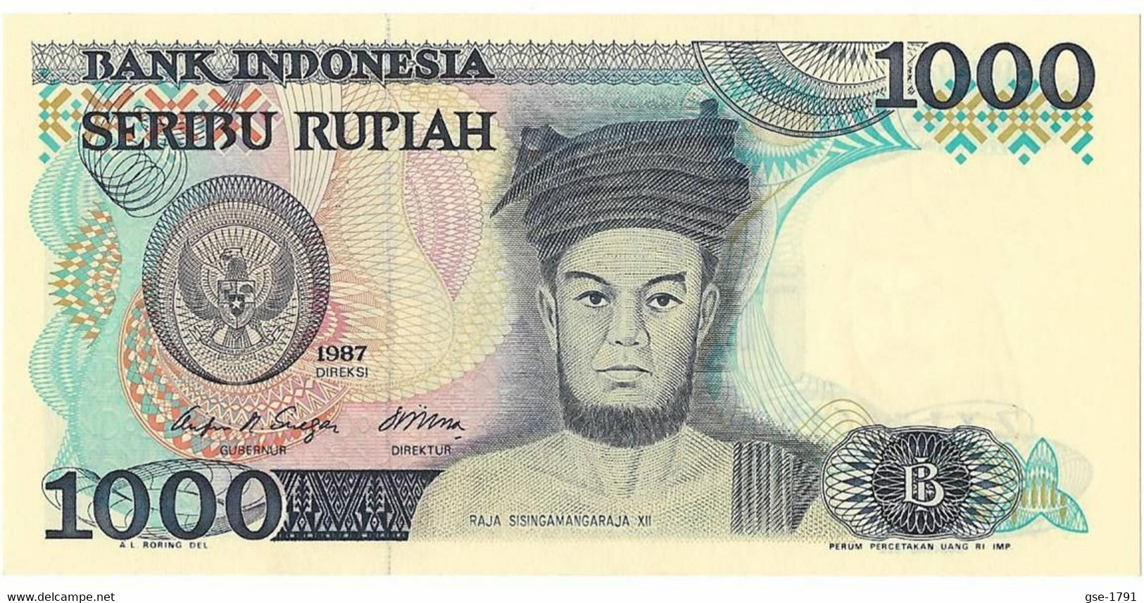 INDONESIE 1000 Rupiah #127   1987 RAJA XII  Lot De 2 Billets Série NEUFS - Indonésie