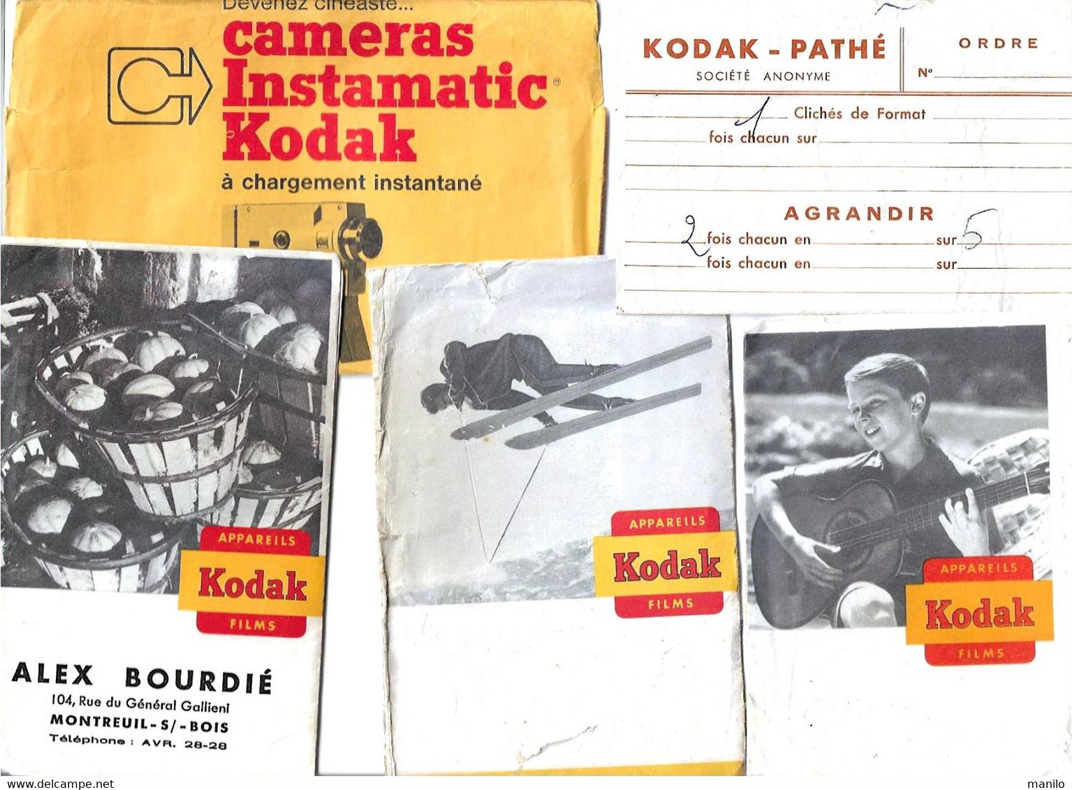 6 POCHETTES De PHOTOS (vides) Publicité Appareils KODAK - ALEX BOURDIÉ à MONTREUIL S/s BOIS - Années 40/50 - Matériel & Accessoires