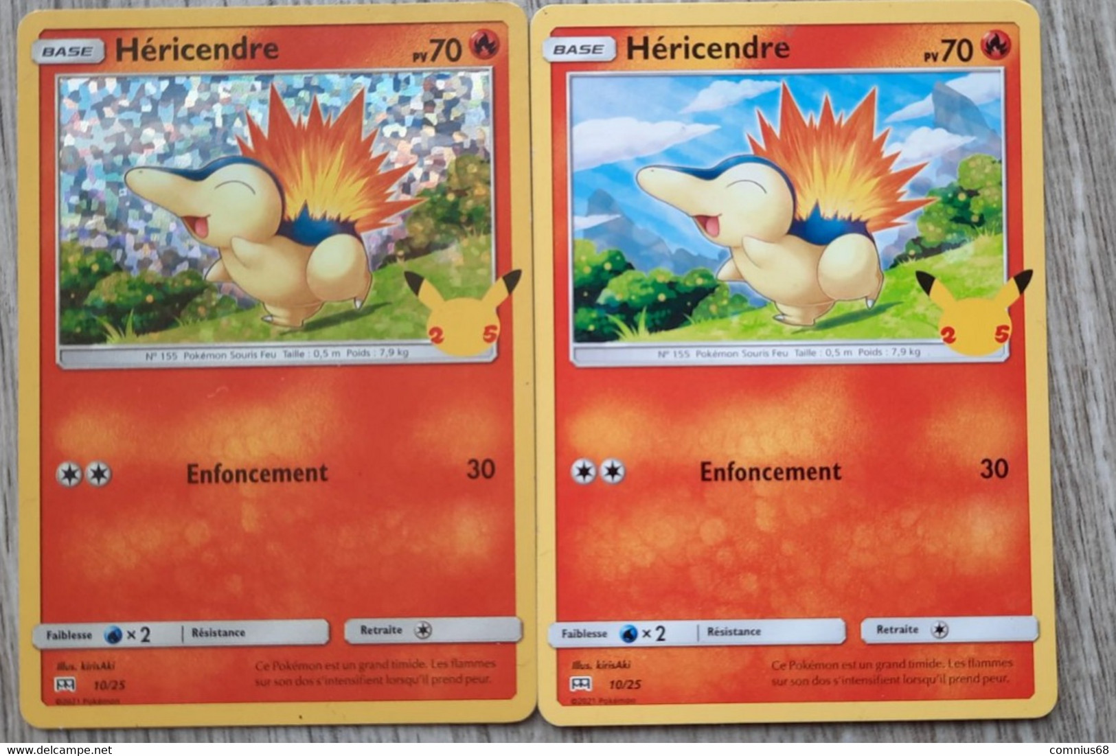 2 Cartes Pokémon (VF) - Epée Et Bouclier - Promo Mc Donald - Pokémon 25 Ans - Héricendre 10/25 - Holo + Non Holo - Épée & Bouclier