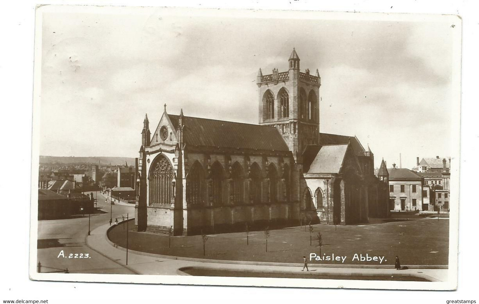 Scotland    Postcard  Rp Paisley Abbey To Holland Up Special T.p.o. Tpo Cancel And Airmail 1936 - Renfrewshire