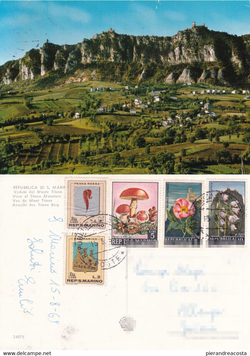 Repubblica Di San Marino, Veduta Del Monte Titano - Viaggiata 1969 - San Marino