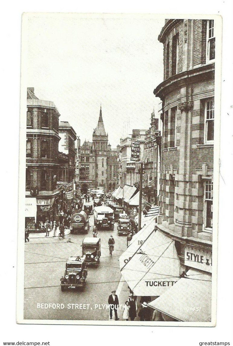 Devon  Postcard Plymouth Valentine's Unused Bedford Street - Plymouth