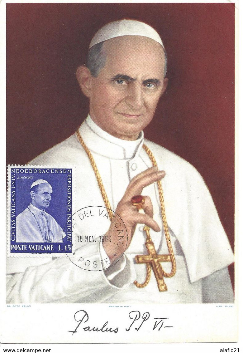 VATICAN - CARTE MAXIMUM - Yvert N° 401 - PAPE PAUL VI - Maximumkaarten