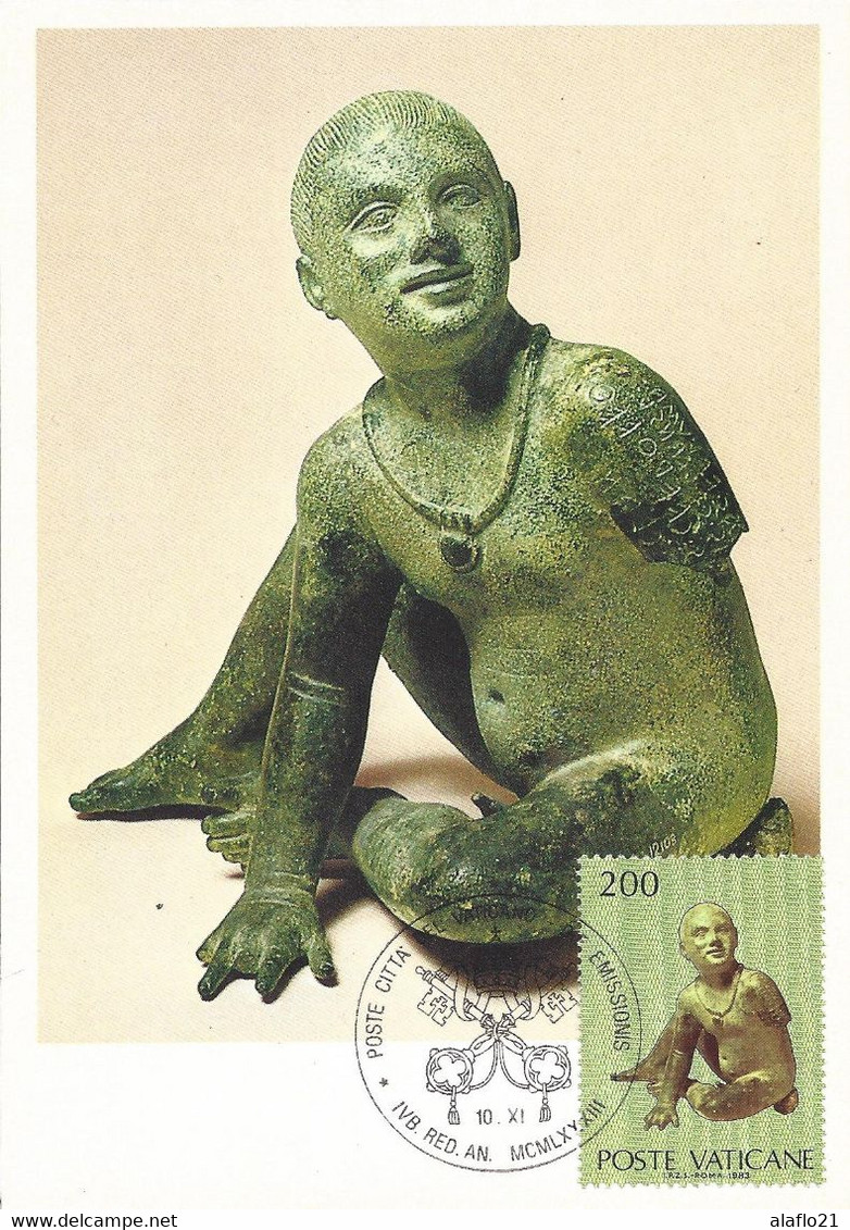 VATICAN - CARTE MAXIMUM - Yvert N° BLOC 7 - STATUE D'ENFANT - BRONZE ETRUSQUE - Maximum Cards