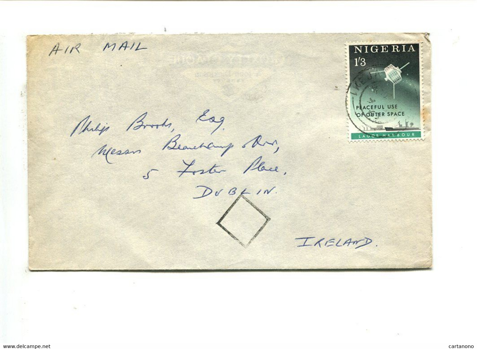 NIGERIA  - Affranchissement Sur Lettre - Espace Satellite - Nigeria (1961-...)