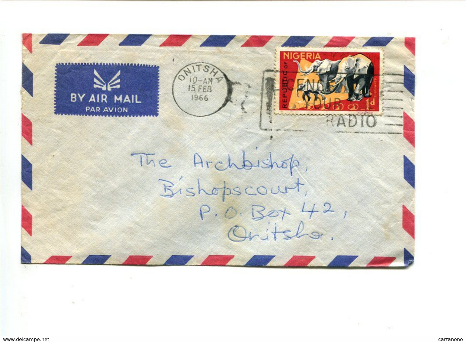 NIGERIA  - Affranchissement Sur Lettre Par Avion  - Eléphant - Nigeria (1961-...)