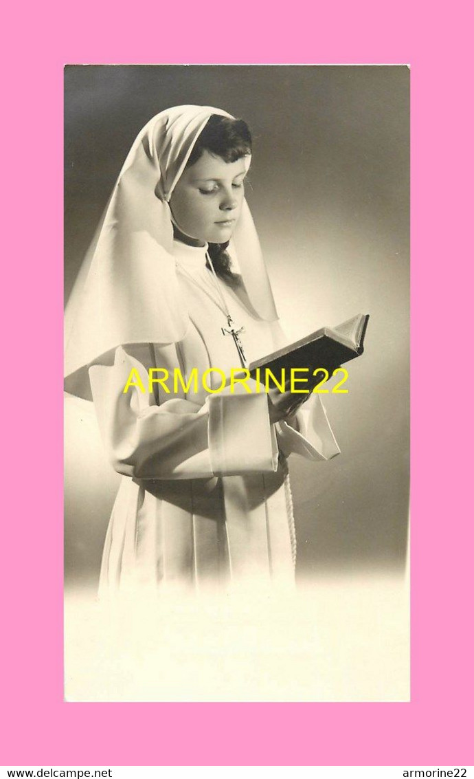 FAIRE PART DE COMMUNION Régine POUERIGUEN 1963 à St MARTIN DE VITRE (35) - Communion