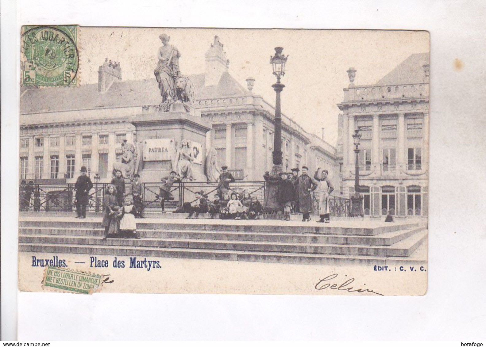CPA ,BRUXELLES, PLACE DES MARTYRS En 1905! - Marktpleinen, Pleinen
