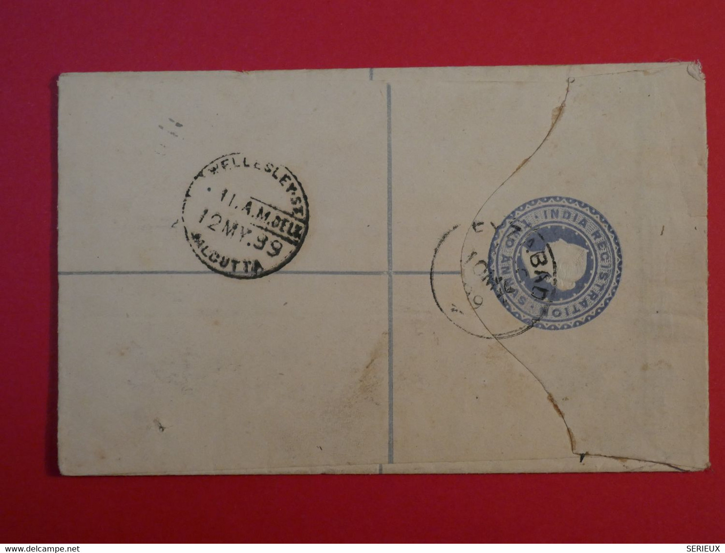 BP2 INDIA BELLE LETTRE ENTIER RECOM. 1899  A  CALCUTTA + + AFFRANCH . INTERESSANT++ - 1882-1901 Impero