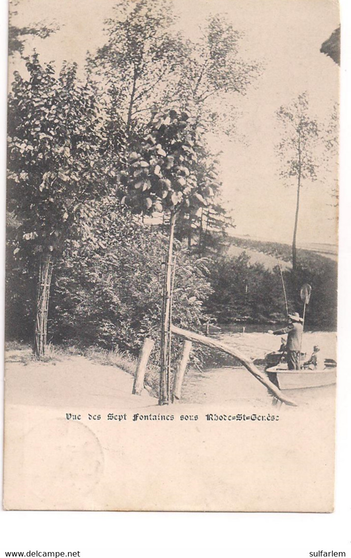 Belgique Carte Postale.  RHODE ST GENESE. Lac Des Sept Fontaines Animation .1908. - St-Genesius-Rode