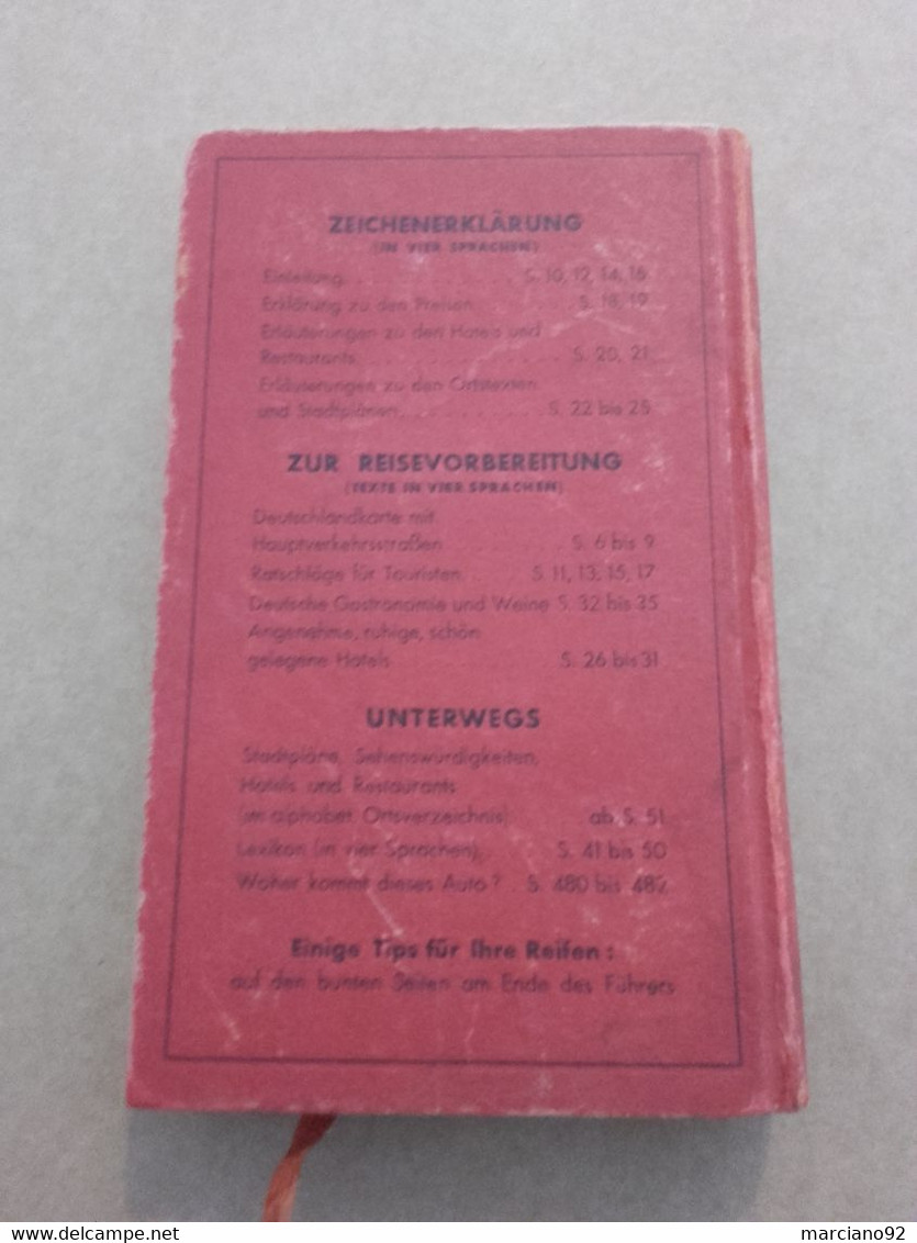 Guide Rouge Michelin DEUTSCHLAND 1964 - Avec Marque-page D'origine RARE - Deutschland Gesamt