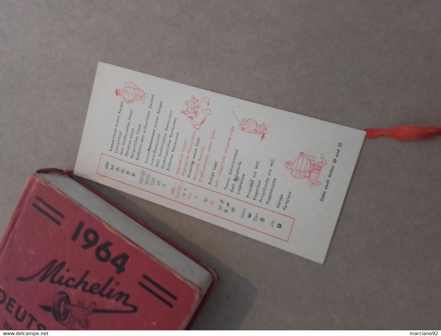 Guide Rouge Michelin DEUTSCHLAND 1964 - Avec Marque-page D'origine RARE - Deutschland Gesamt