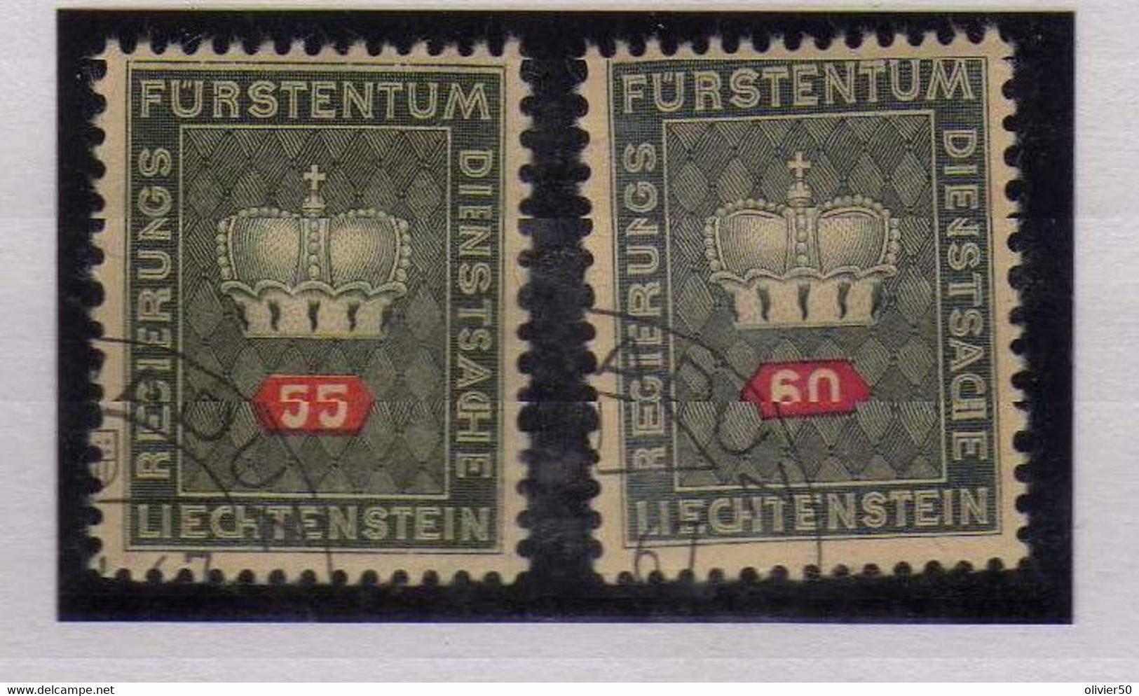 Liechtenstein -  (1968) - 55 R. 60 R. Timbres De Service  Impression Sur Papier Blanc -  Obliteres - Official