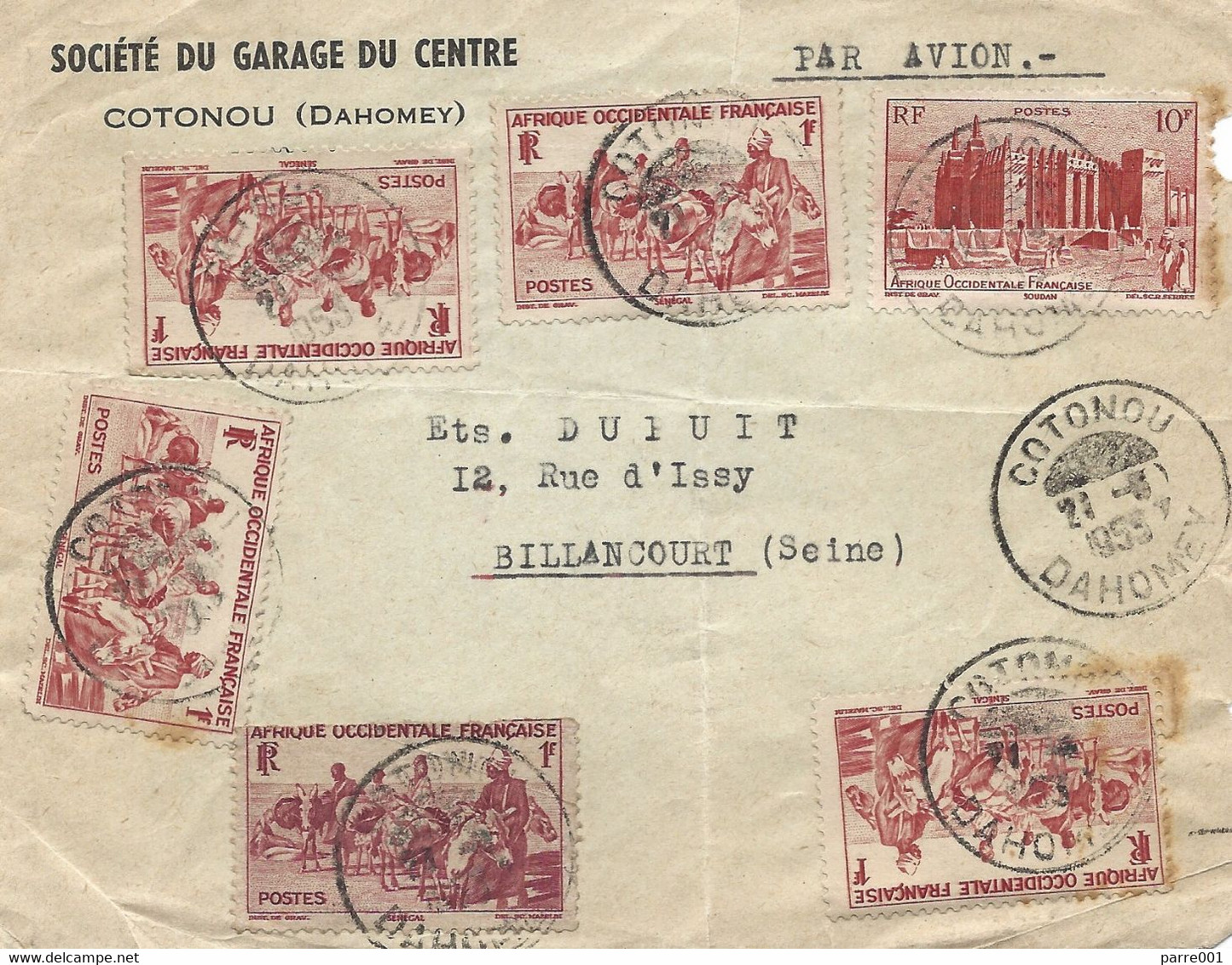 Dahomey Benin 1953 Cotonou Djinguereber Mosque Timbuktu Pastoralist Donkey AOF Cover. Front Only - Islam