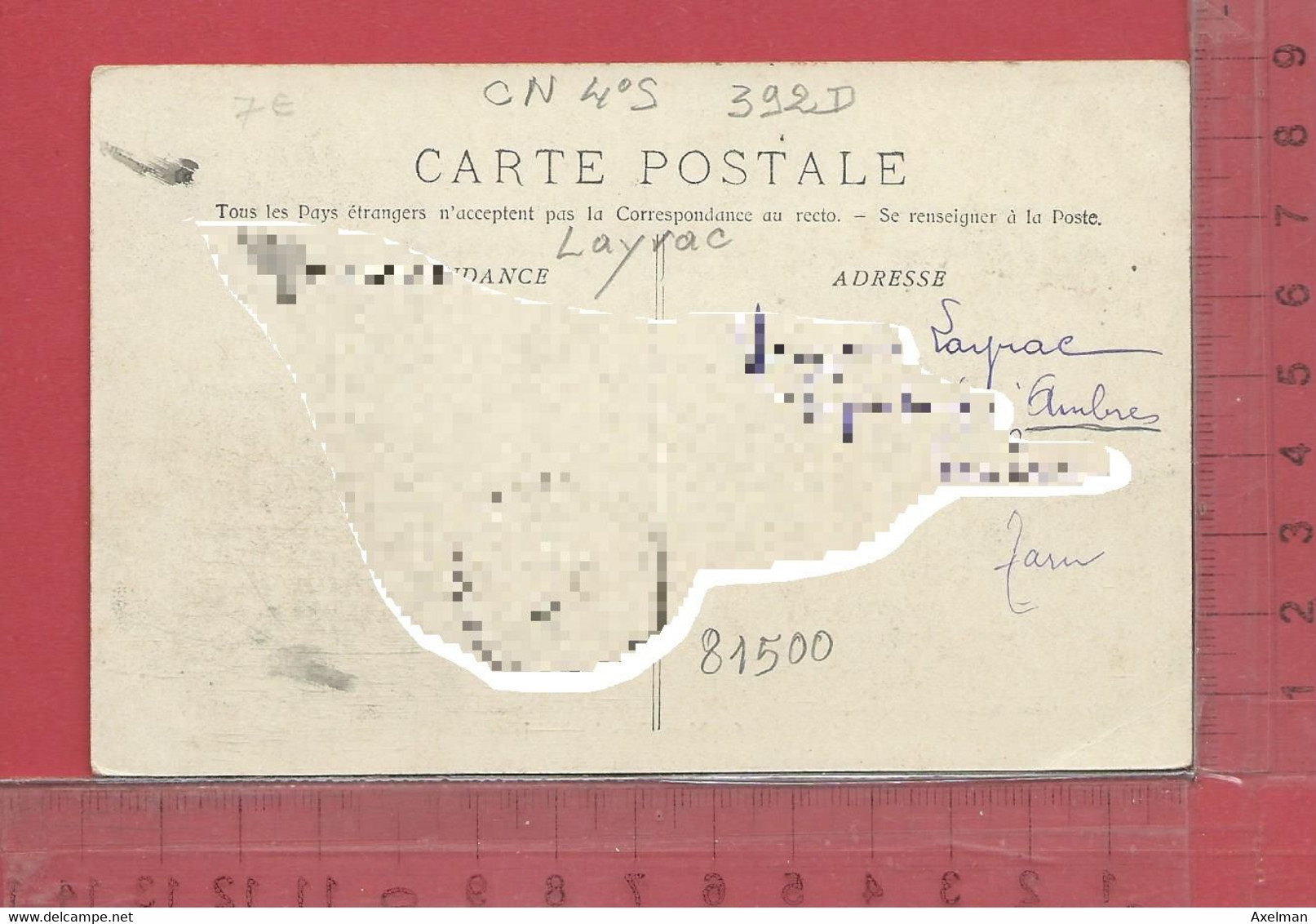 CARTE NOMINATIVE : LAYRAC  à  81500  Ambres - Genealogy