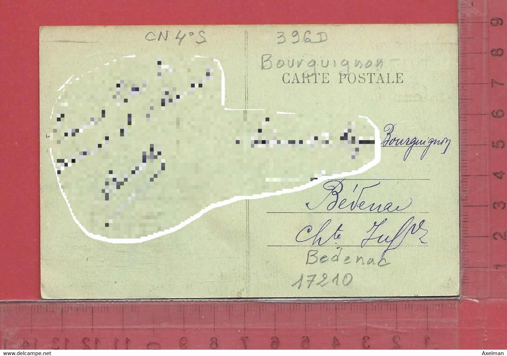 CARTE NOMINATIVE : BOURGUIGNON  à  17210  Bedenac - Genealogy