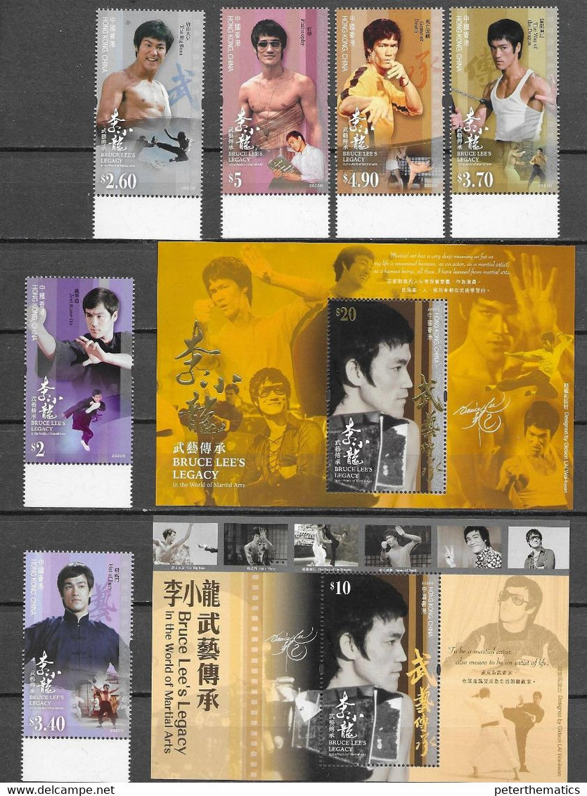 HONG KONG, 2020,MNH, MARTIAL ARTS, CINEMA, BRUCE LEE,  6v+ 2 S/SHEETS - Non Classés