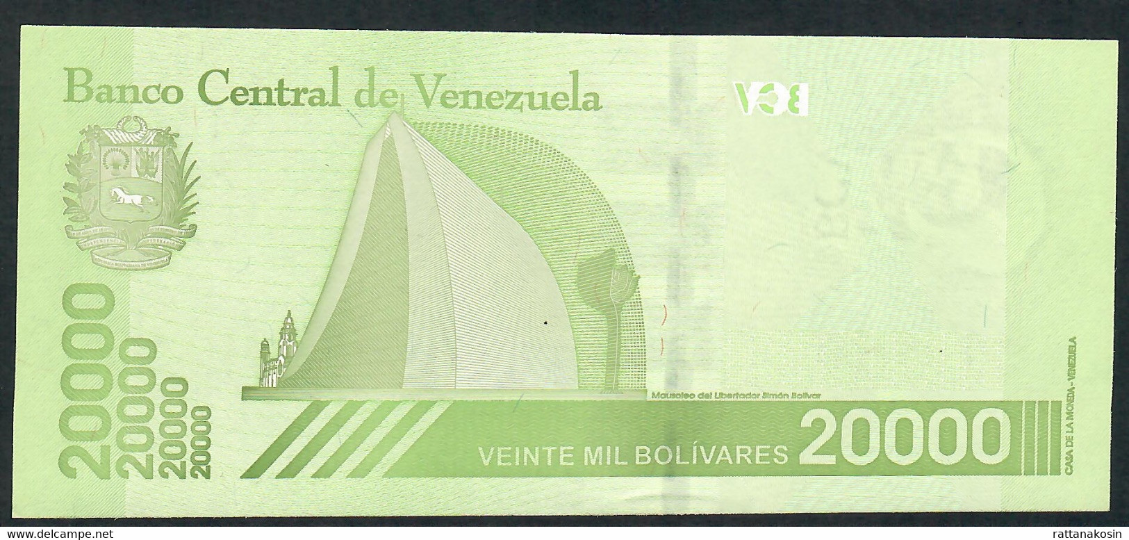 VENEZUELA  NLP = B380a 20.000 BOLIVARES  22.1.2019 #B  Signature 37  Holographic  Sec.thread UNC. - Venezuela