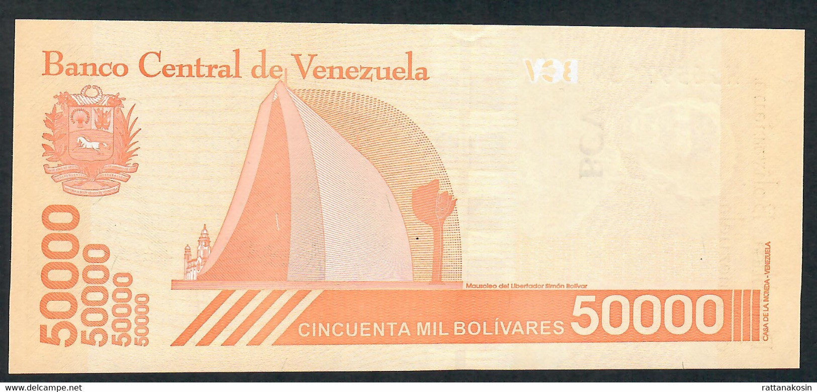 VENEZUELA  NLP = B381b 50.000 BOLIVARES  22.1.2019 #H  2mm Sec.thread Signature 37  UNC. - Venezuela