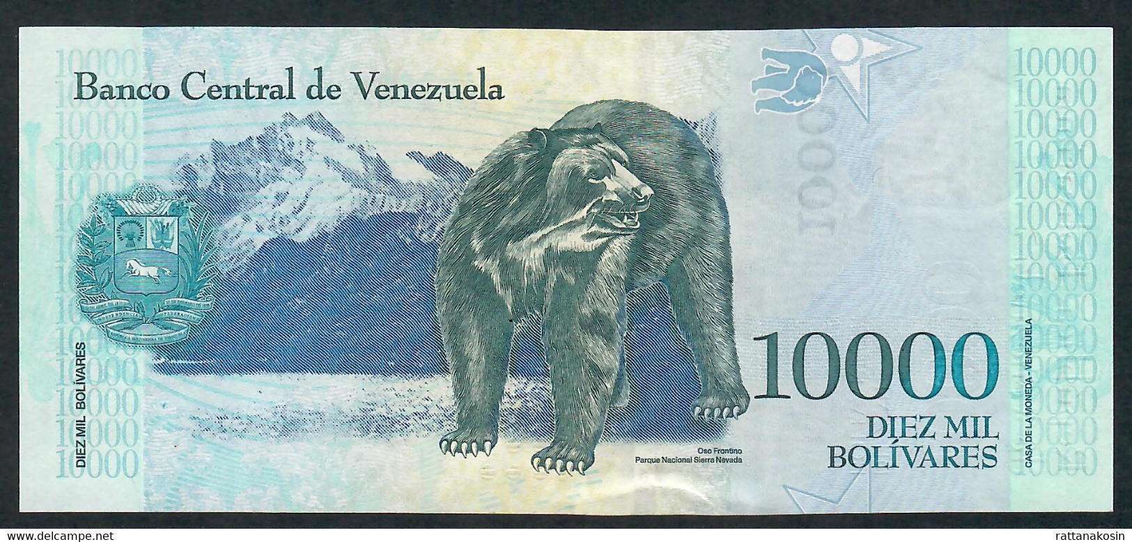 VENEZUELA  P98b 10.000 BOLIVARES  13.12.2017  #C  Signature 36  UNC. - Venezuela