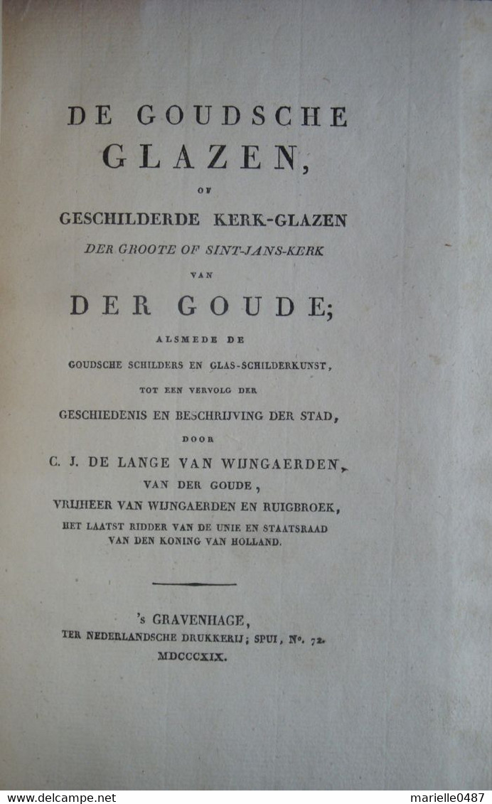 (Gouda - Vitraux église St. Jean] - Van Wijngaerden - De Goudsche Glazen 1819 - Antiguos