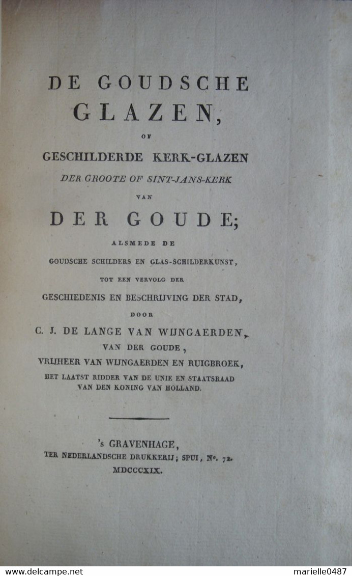 (Gouda - Vitraux église St. Jean] - Van Wijngaerden - De Goudsche Glazen 1819 - Antique