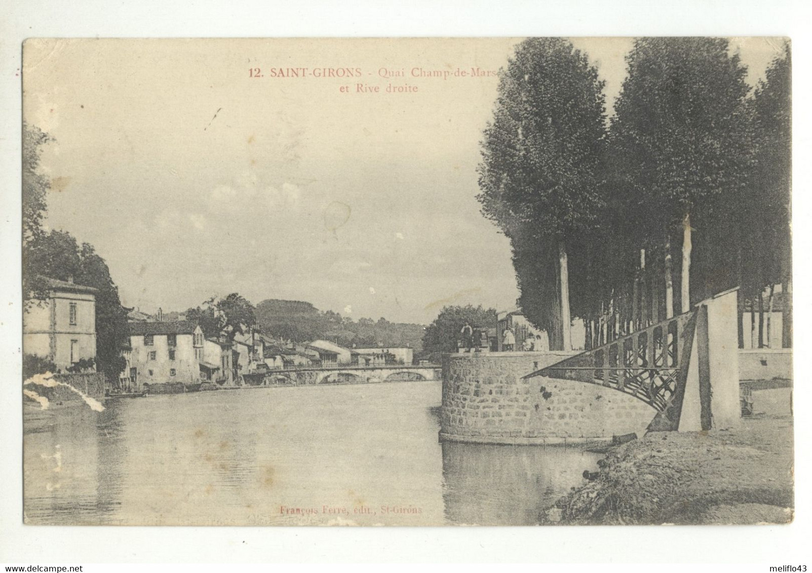 09/ CPA - Saint Girons - Quai Champ De Mars Et Rive Droite - Saint Girons