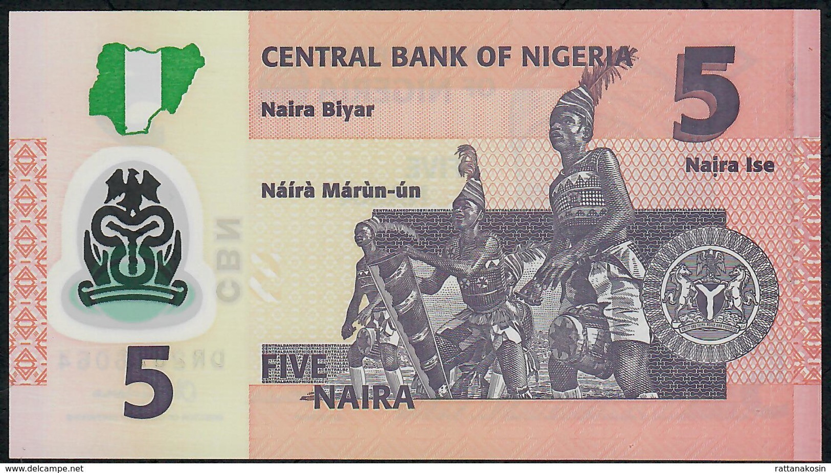 NIGERIA P38j 5 NAIRA 2018  #ED Signature 21  UNC. - Nigeria