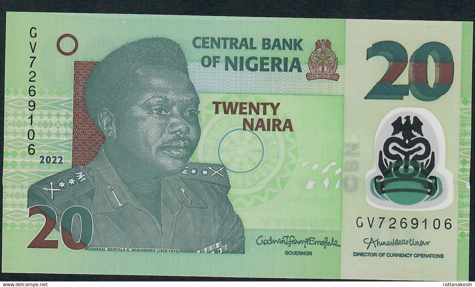 NIGERIA P34x  20 NAIRA 2022 #GV  Signature 23    UNC. - Nigeria