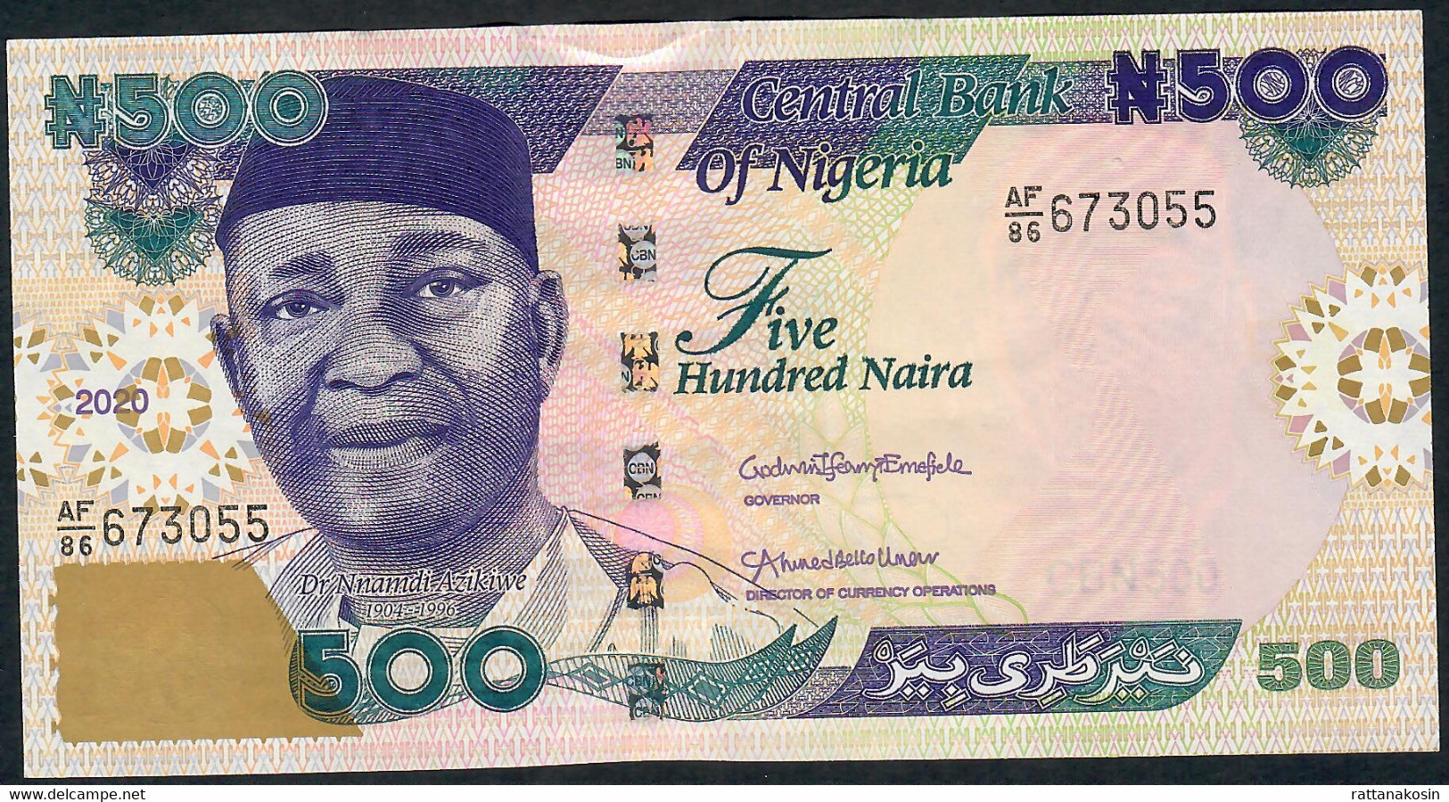 NIGERIA P30w 500 NAIRA 2020 Signature 23   UNC-  Mark Of Counting /marque De Comptage - Nigeria