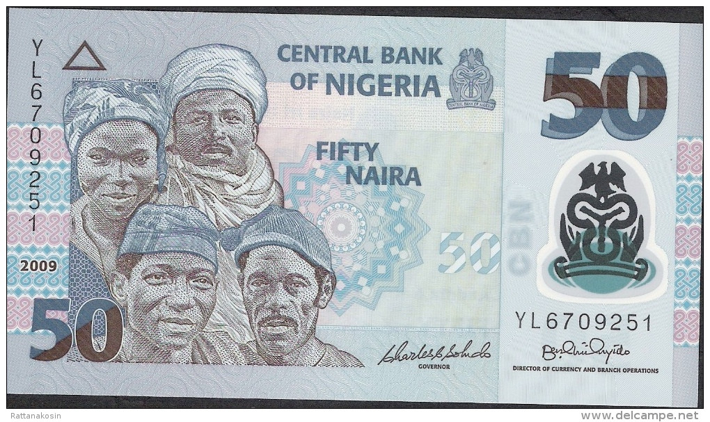 NIGERIA  P40a 50  NAIRA 2009 #YL FIRST DATE For This Type ! UNC. - Nigeria