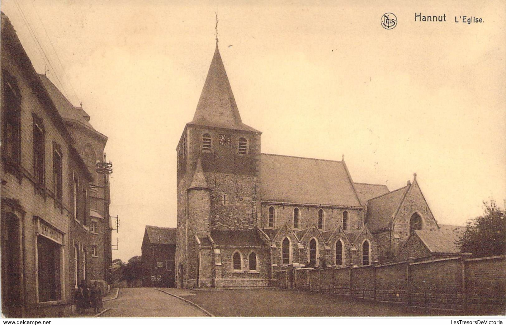 Belgique - Hannut - L'église - Edit. Jules Hubin - Nels - Animé - Clocher - Carte Postale Ancienne - Hannut