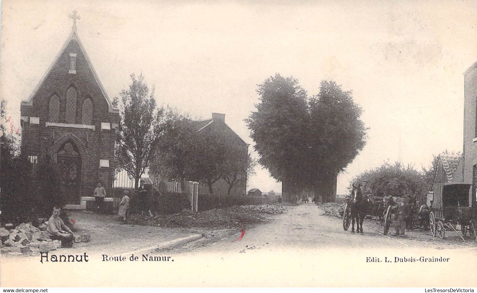 Belgique - Hannut - Route De Namur - Edit. L. Dubois Graindor - Animé - Attelage- Carte Postale Ancienne - Hannuit