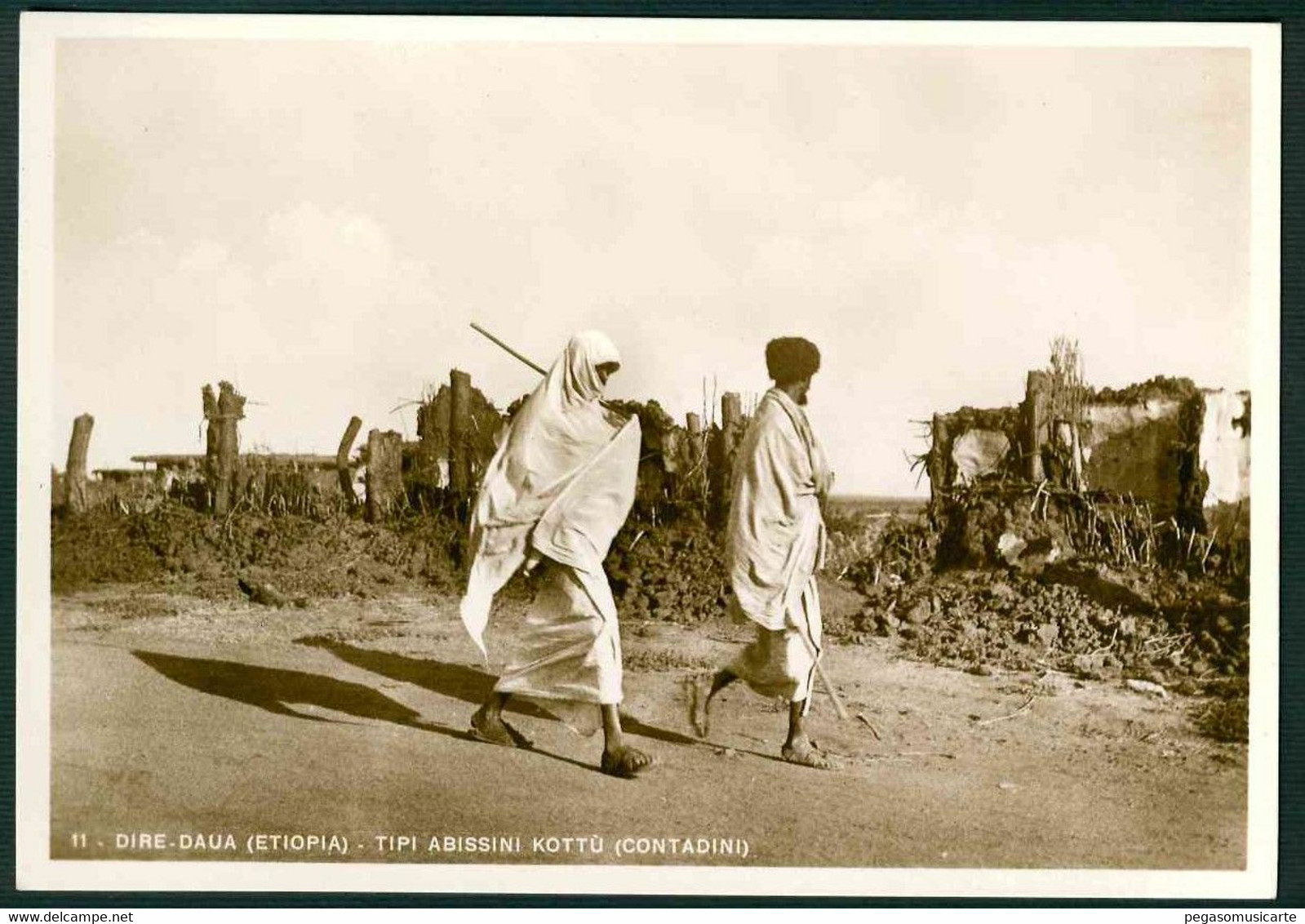 COL16 COLONIALE ITALIANA - DIRE DAUA ETIOPIA - TIPI ABISSINI KOTTU' (CONTADINI) 1940 CIRCA - Ethiopie