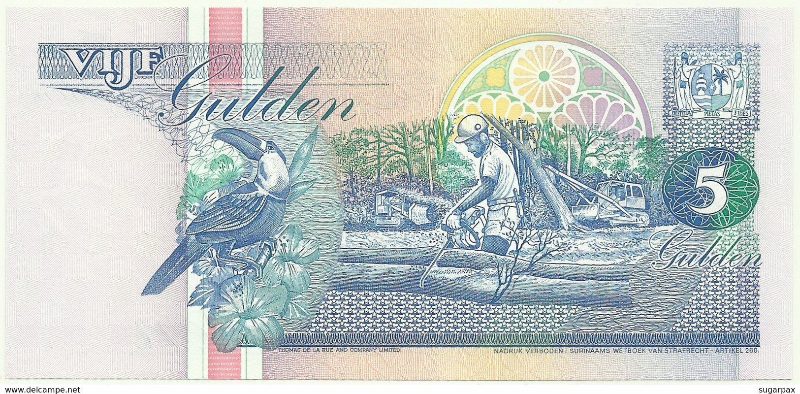 Suriname - 5 Gulden - 9 Juli 1991 - Pick 136.a - Unc. - Serie AB - Surinam