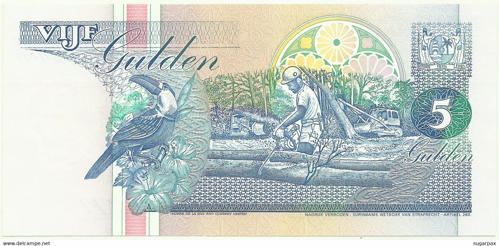 Suriname - 5 Gulden - 9 Juli 1991 - Pick 136.a - Unc. - Serie AA - Suriname