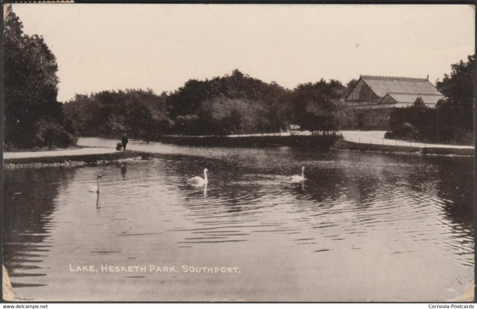 Lake, Hesketh Park, Southport, Lancashire, 1917 - K Series Postcard - Southport