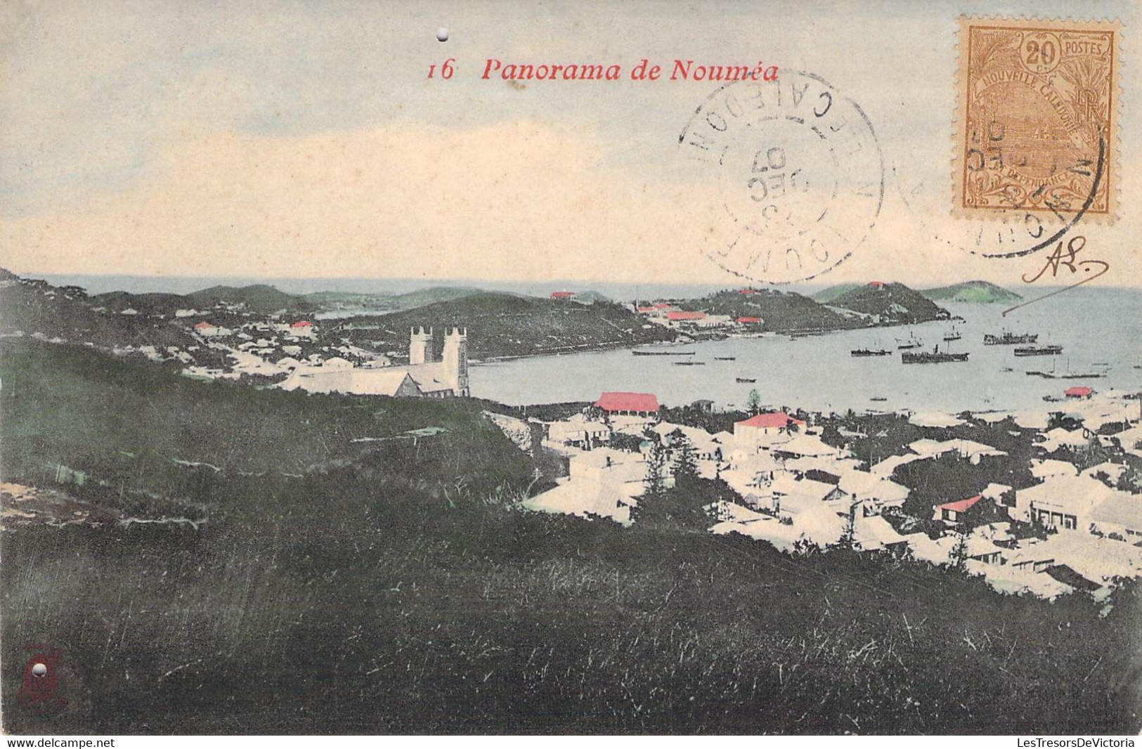 Nouvelle Calédonie - Panorama De Nouméa - Colorisé - Mer  - Carte Postale Ancienne - Neukaledonien