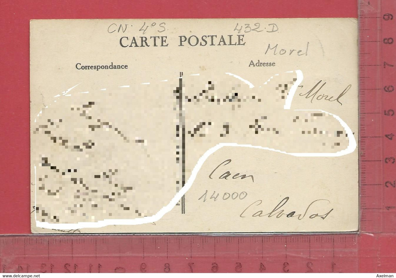 CARTE NOMINATIVE : MOREL  à  14000  Caen - Genealogy