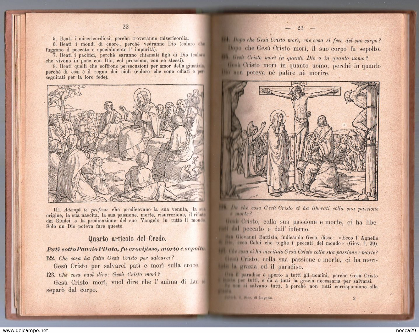 SVIZZERA 1921 - LIBRO - DIOCESI DI LUGANO - CATECHISMO A CURA DEL VESCOVO AURELIO BACCIARINI - TIMBRI DI ARZO (STAMP257) - Altri & Non Classificati