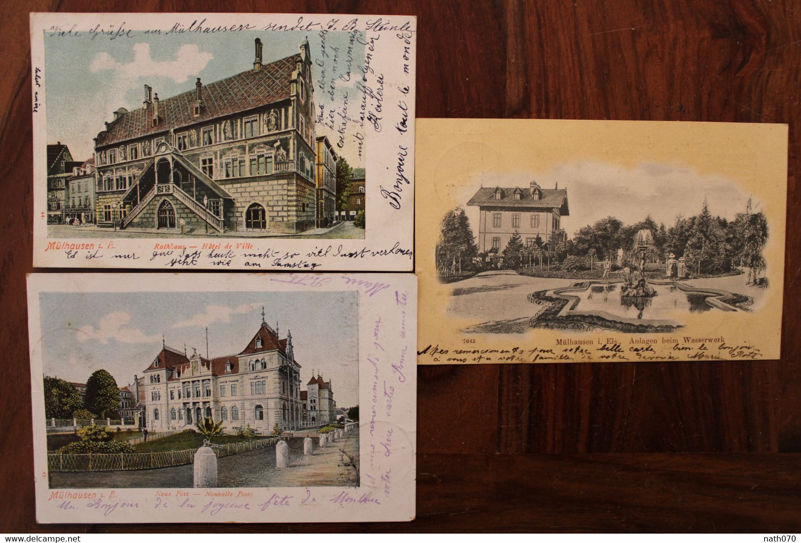 Lot 3 Ak CPA 1900's Gruss Aus Mulhausen Mulhouse Deutsches Reich Litho - Mulhouse