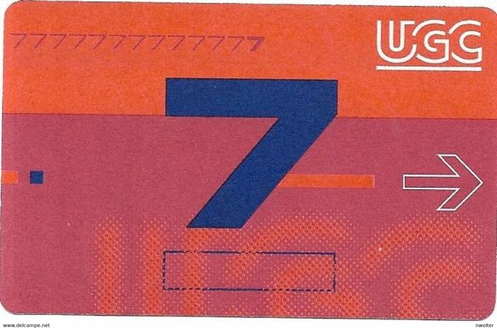 @+ Carte Cinema UGC : 7 Jours Rouge - 2004 - Verso S Epais - France - Bioscoopkaarten