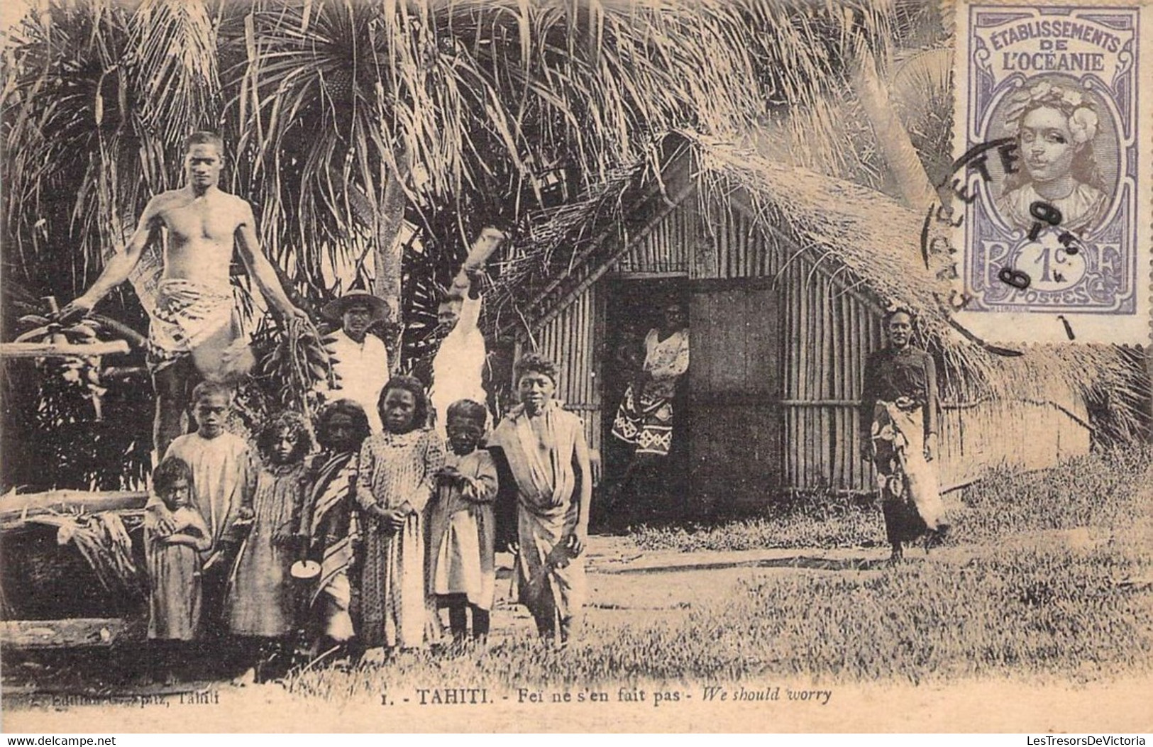 Tahiti - Feï Ne S'en Fait Pas - We Should Worry - Edit. Pitz - Animé  - Carte Postale Ancienne - Tahiti