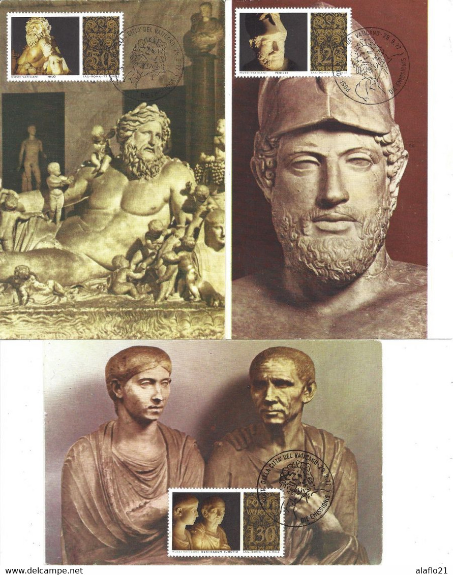 VATICAN - CARTE MAXIMUM - Yvert N° 638 à 643 - SCULPTURES Du MUSEE Du VATICAN - 2 SCANS - Maximumkaarten