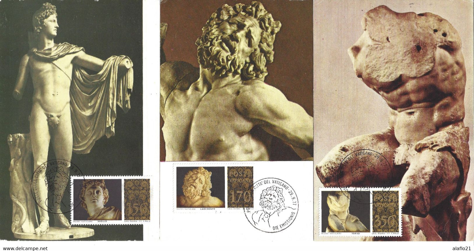 VATICAN - CARTE MAXIMUM - Yvert N° 638 à 643 - SCULPTURES Du MUSEE Du VATICAN - 2 SCANS - Cartes-Maximum (CM)