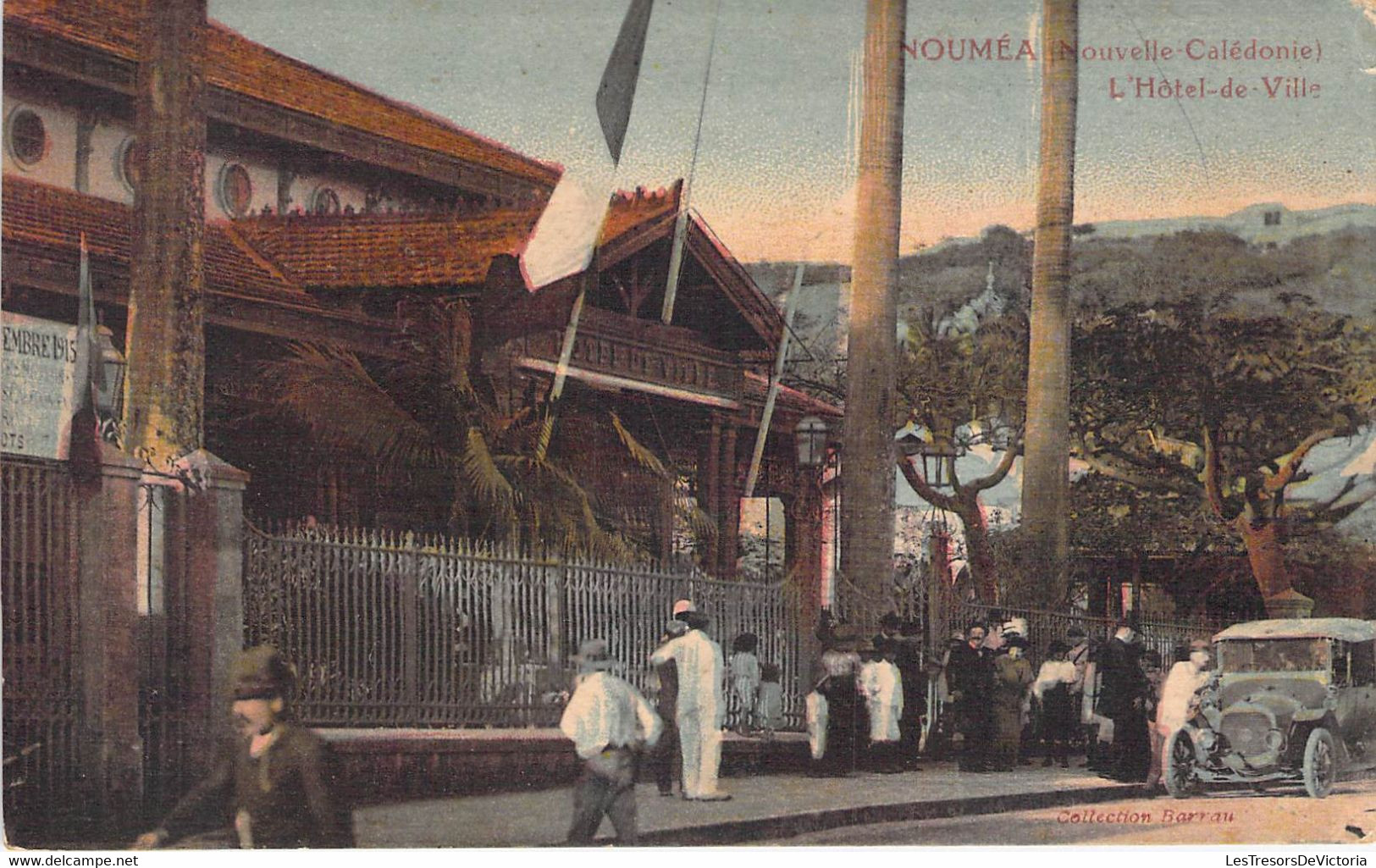 Nouvelle Calédonie - Nouméa - L'hôtel De Ville - Collection Barrau - Animé - Colorisé - Carte Postale Ancienne - Neukaledonien