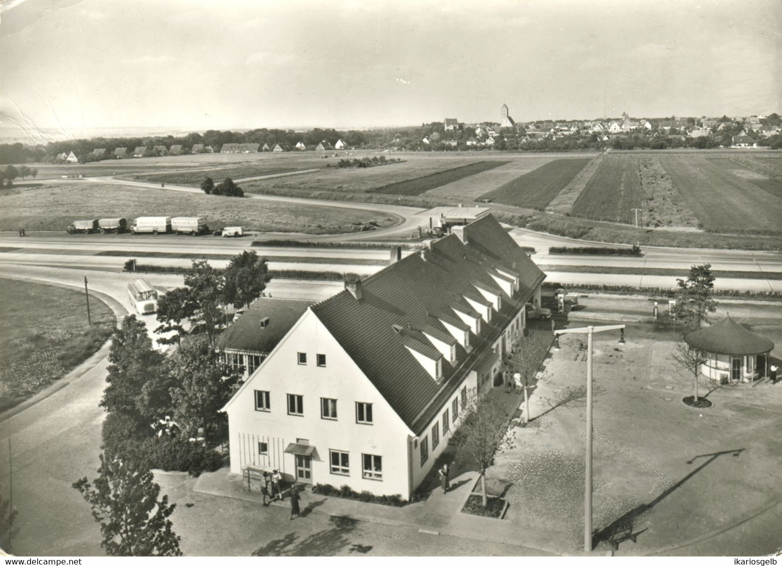 Leipheim Krs Günzburg 1956 Privatkarte " Altes Autobahn-Resthaus Und Hotel " Ansichtskarte - Günzburg