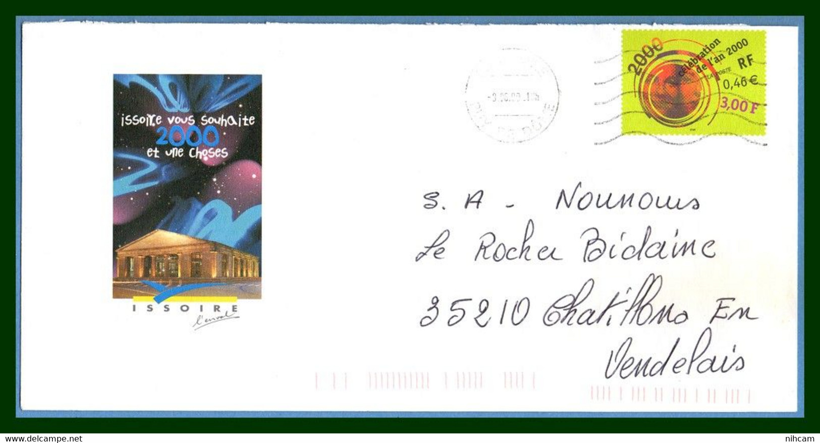 PAP Célébration An 2000 N° 3259 - E1 Repiqué Issoire 2000 OMEC Issoire 2000 - Prêts-à-poster:Stamped On Demand & Semi-official Overprinting (1995-...)