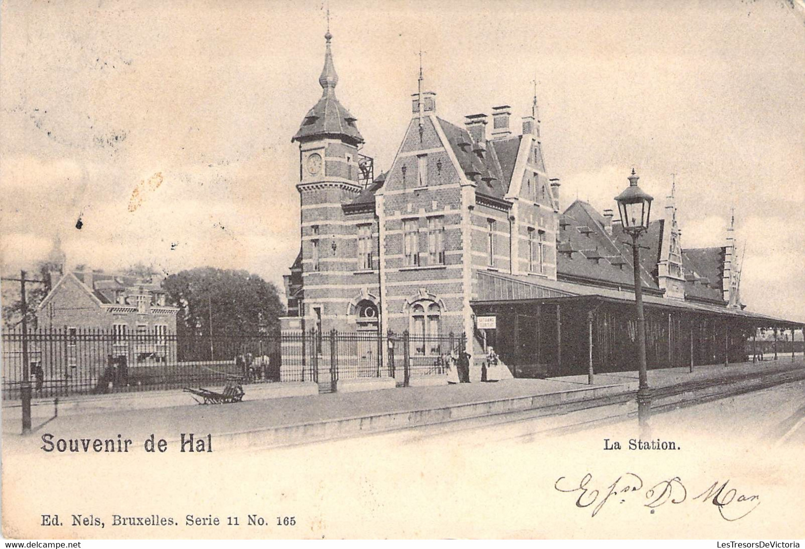 Belgique - Hal - Souvenir De Hal - Edit. Nels - La Station - Oblitéré Bruxelles 1904 - Carte Postale Ancienne - Halle